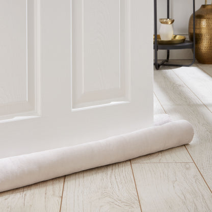 Catherine Lansfield Kingsley Matt Velvet Double-Sided Draught Excluder - Cream
