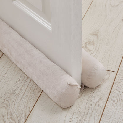 Catherine Lansfield Kingsley Matt Velvet Double-Sided Draught Excluder - Cream