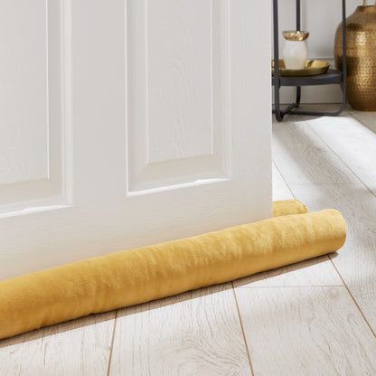 Catherine Lansfield Kingsley Matt Velvet Double-Sided Draught Excluder - Ochre