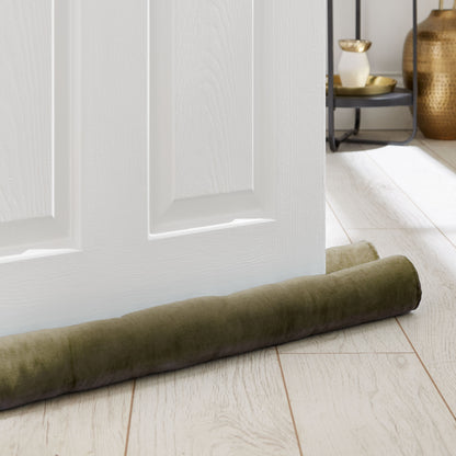 Catherine Lansfield Kingsley Matt Velvet Double-Sided Draught Excluder - Olive