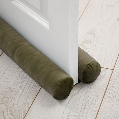Catherine Lansfield Kingsley Matt Velvet Double-Sided Draught Excluder - Olive