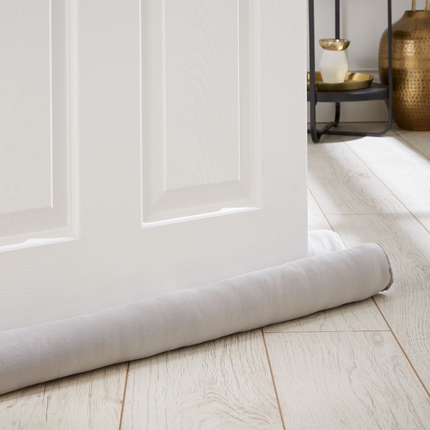 Catherine Lansfield Kingsley Matt Velvet Double-Sided Draught Excluder - Silver
