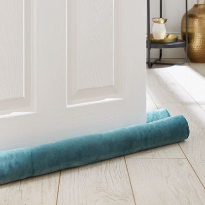 Catherine Lansfield Kingsley Matt Velvet Double-Sided Draught Excluder - Teal