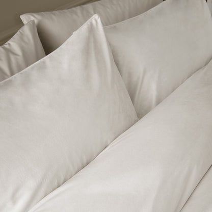 Catherine Lansfield Kingsley Matt Velvet Duvet Cover Set - Cream