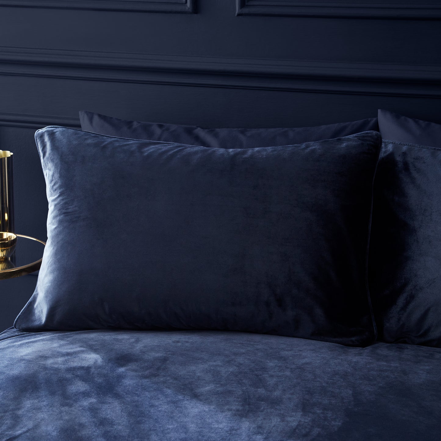 Catherine Lansfield Kingsley Matt Velvet Duvet Cover Set - Navy