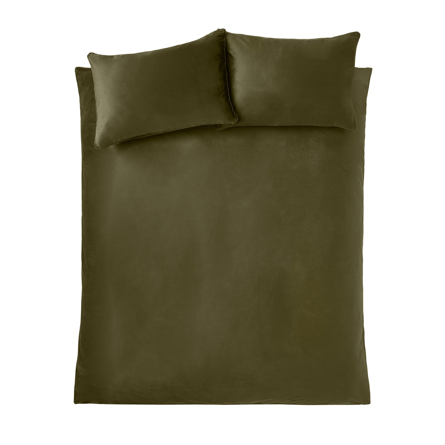 Catherine Lansfield Kingsley Matt Velvet Duvet Cover Set - Olive