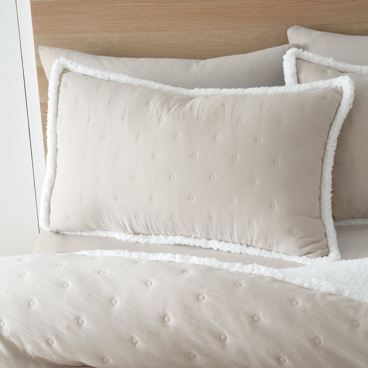 Catherine Lansfield Cosy Nori Sherpa Duvet Cover Set - Cream