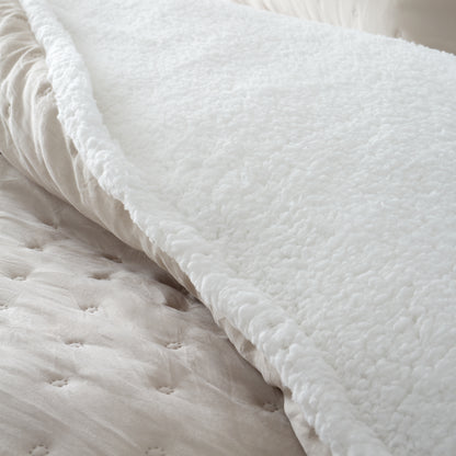 Catherine Lansfield Cosy Nori Sherpa Duvet Cover Set - Cream