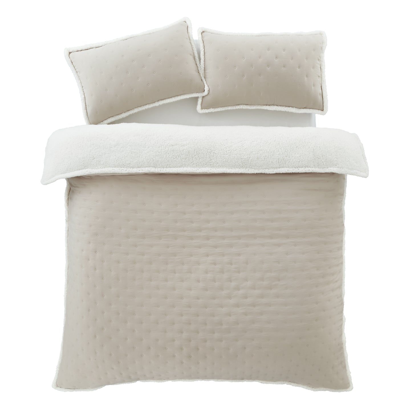 Catherine Lansfield Cosy Nori Sherpa Duvet Cover Set - Cream