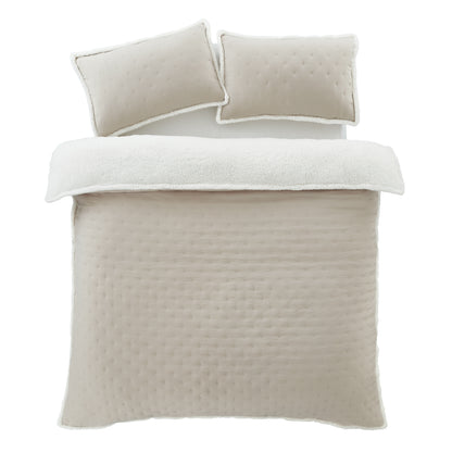 Catherine Lansfield Cosy Nori Sherpa Duvet Cover Set - Cream