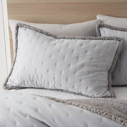 Catherine Lansfield Cosy Nori Sherpa Duvet Cover Set - Silver