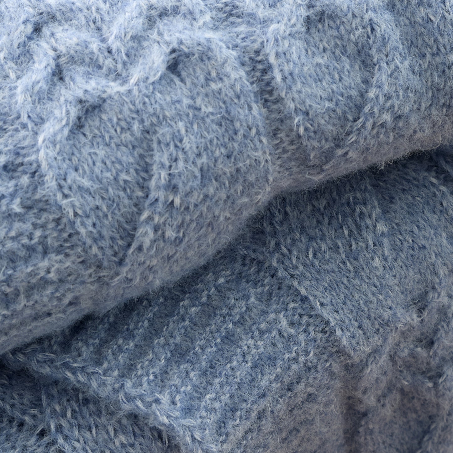 Bianca Cable Knit Throw - Blue
