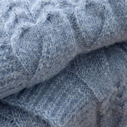 Bianca Cable Knit Throw - Blue