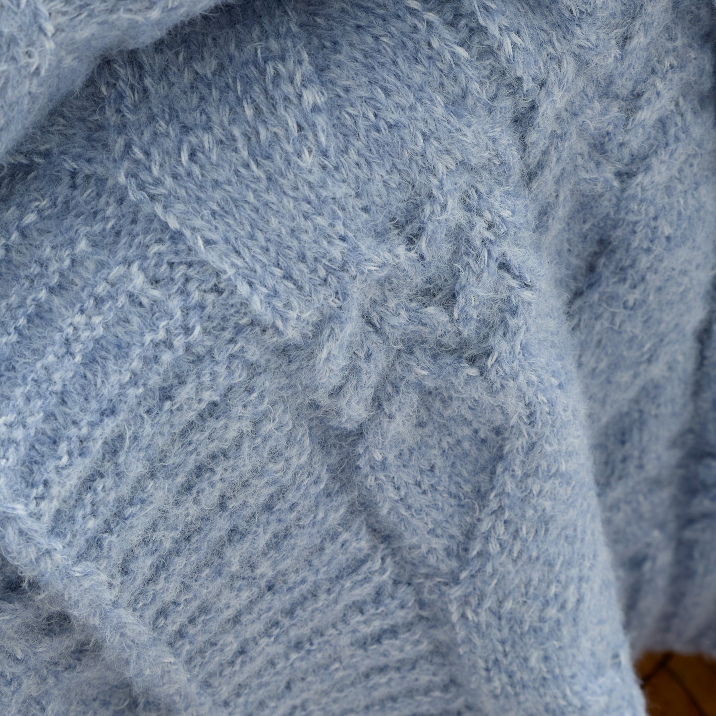 Bianca Cable Knit Throw - Blue