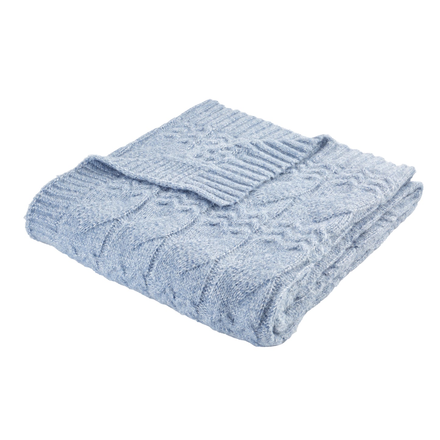 Bianca Cable Knit Throw - Blue