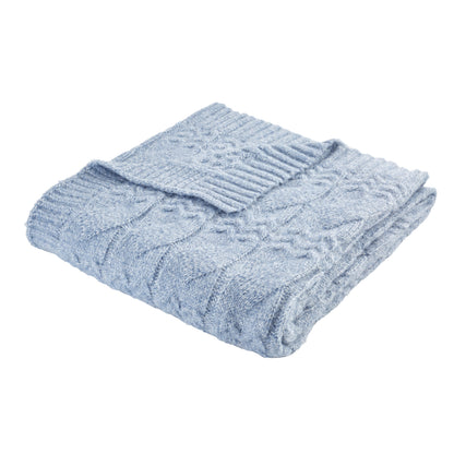 Bianca Cable Knit Throw - Blue