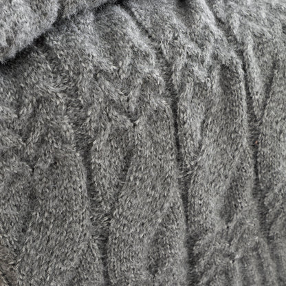 Bianca Cable Knit Throw - Grey