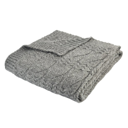 Bianca Cable Knit Throw - Grey