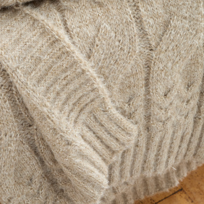 Bianca Cable Knit Throw - Natural