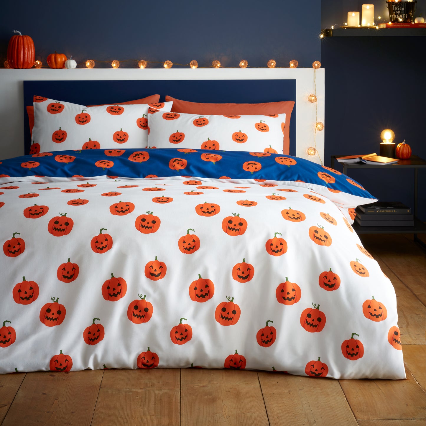 Catherine Lansfield Halloween Pumpkins Duvet Cover Set