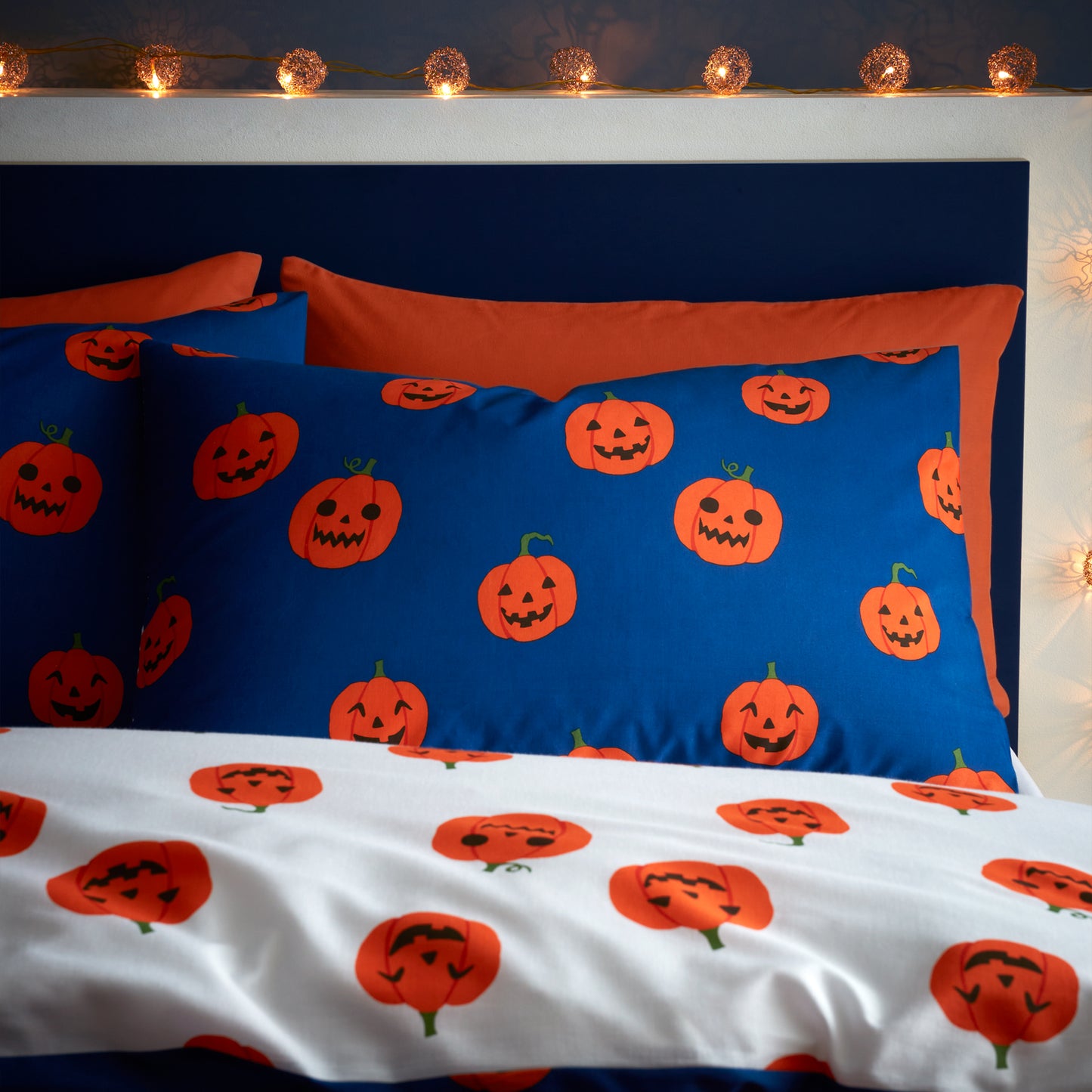Catherine Lansfield Halloween Pumpkins Duvet Cover Set