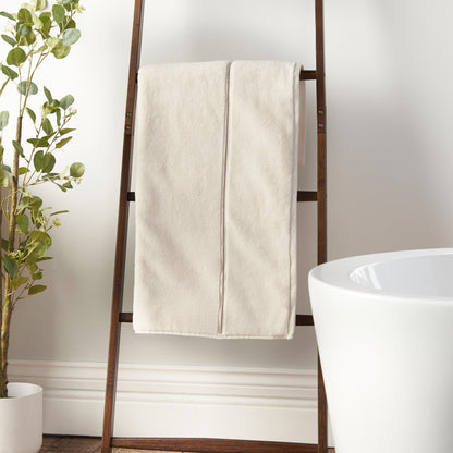 Bianca Zero Twist Satin Stitch Bath Towels - Cream