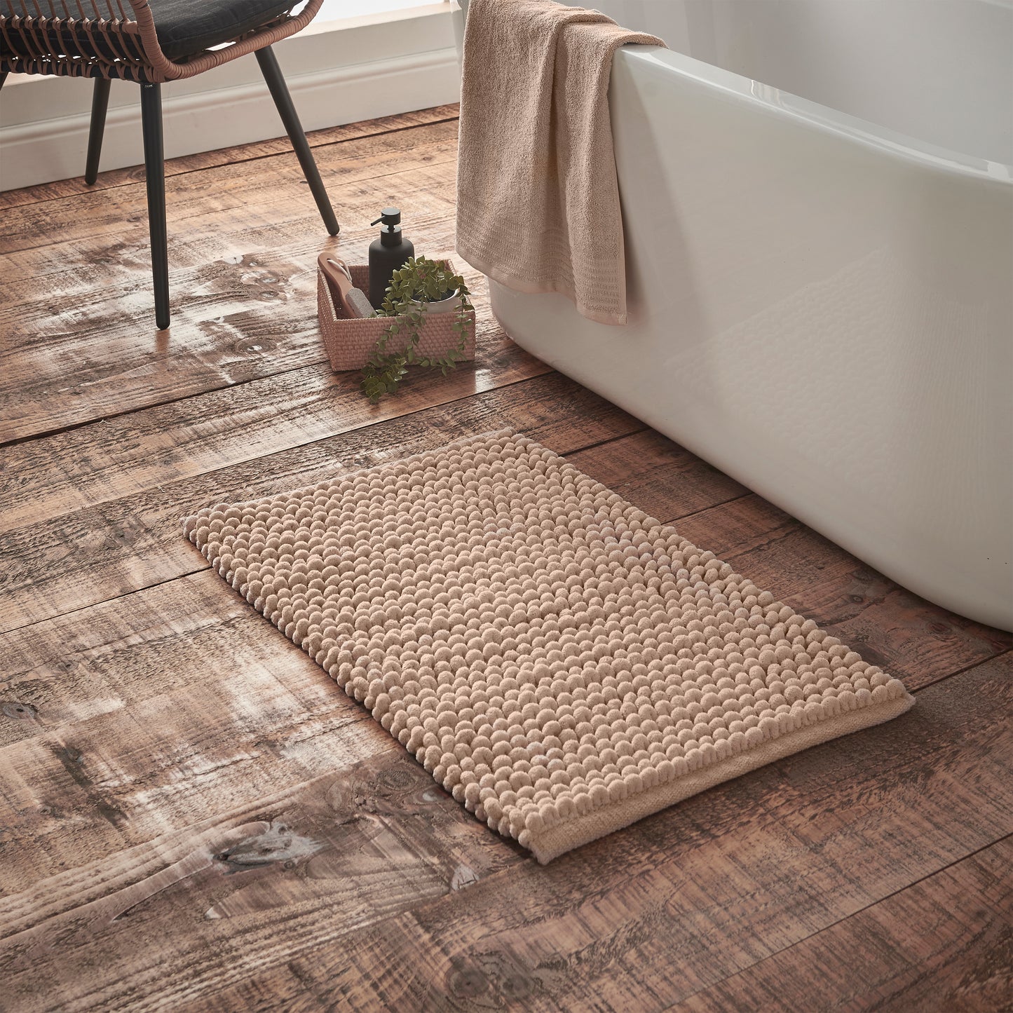 Bianca Aspen Bobble Bath Mat - Natural