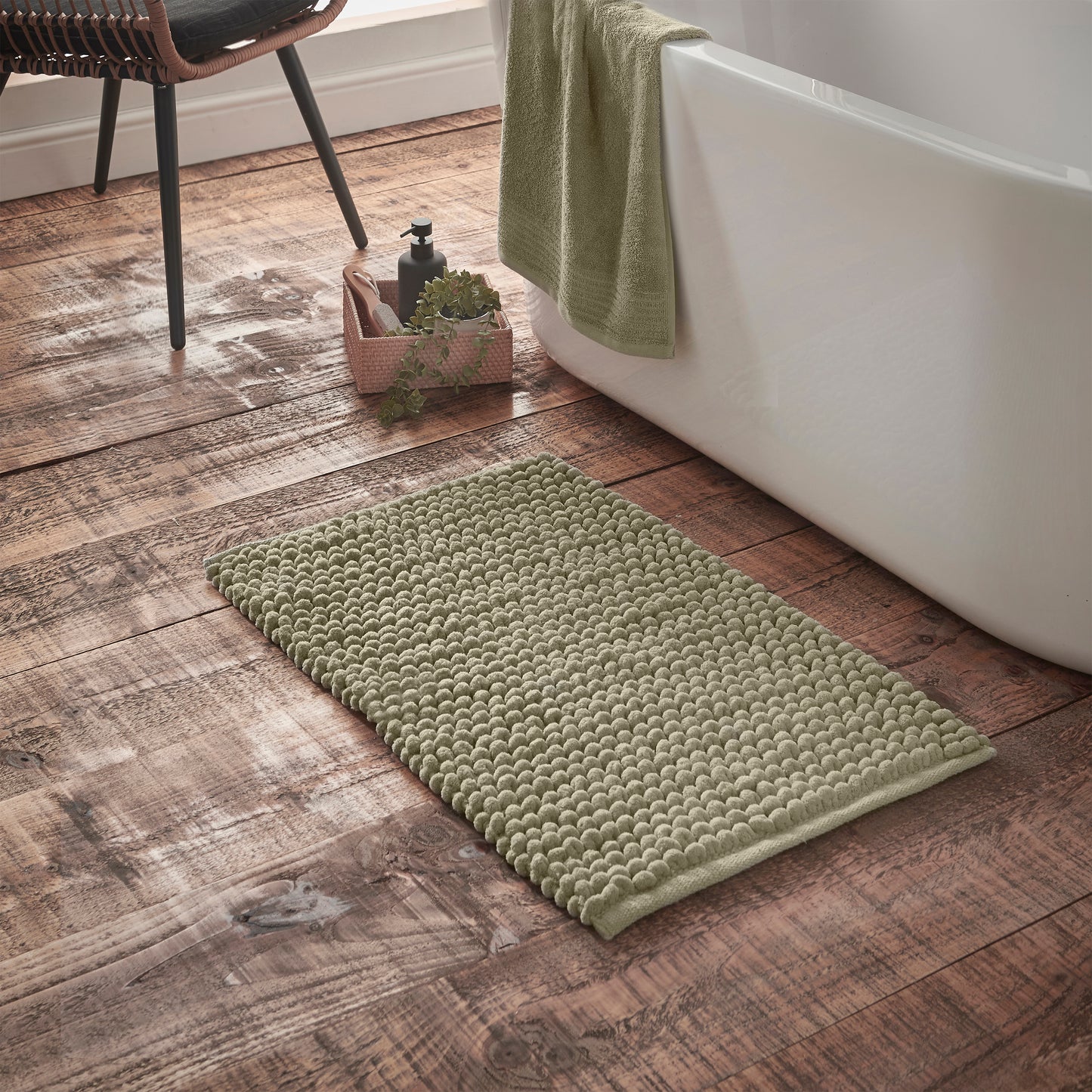 Bianca Aspen Bobble Bath Mat - Sage