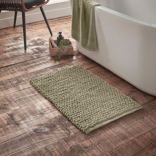 Bianca Aspen Bobble Bath Mat - Sage