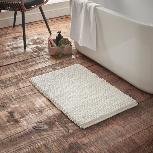 Bianca Aspen Bobble Bath Mat - White