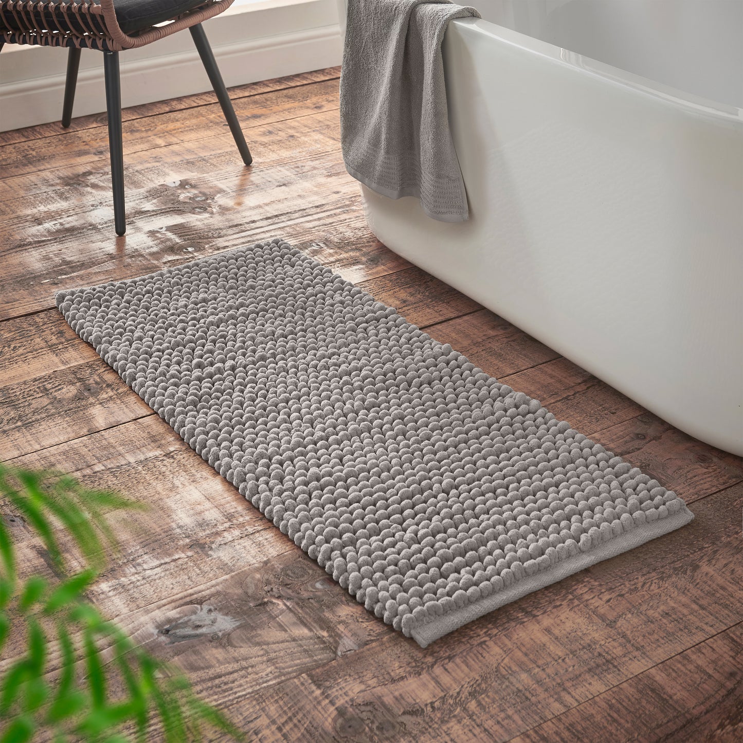 Bianca Aspen Bobble Bath Runner - Grey