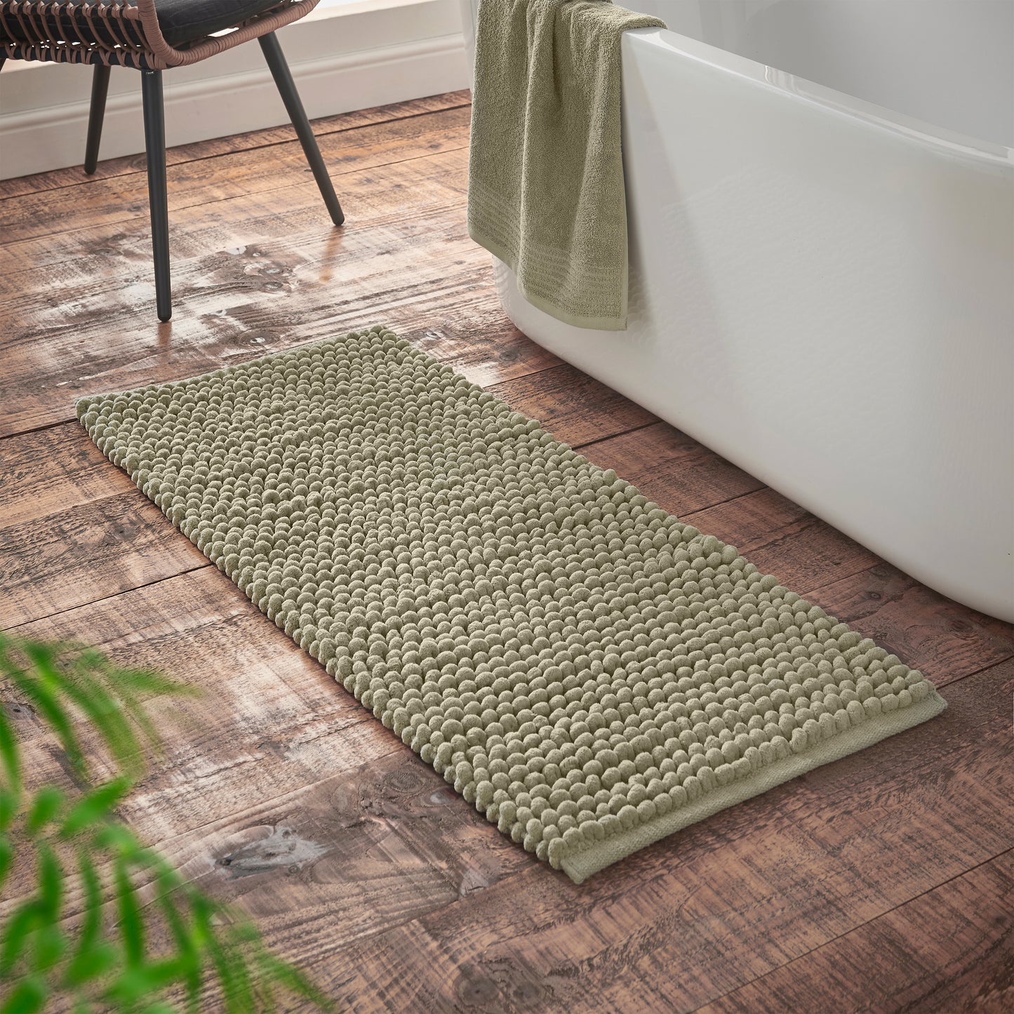 Bianca Aspen Bobble Bath Runner - Sage
