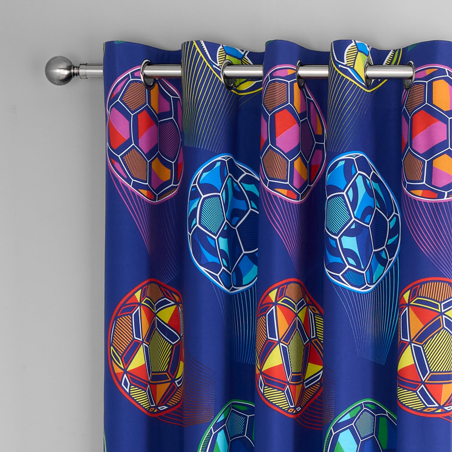 Catherine Lansfield Bright Football Eyelet Curtains