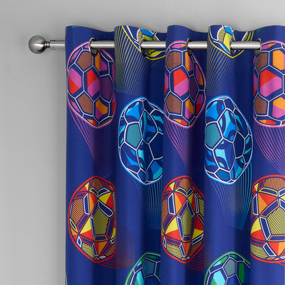 Catherine Lansfield Bright Football Eyelet Curtains