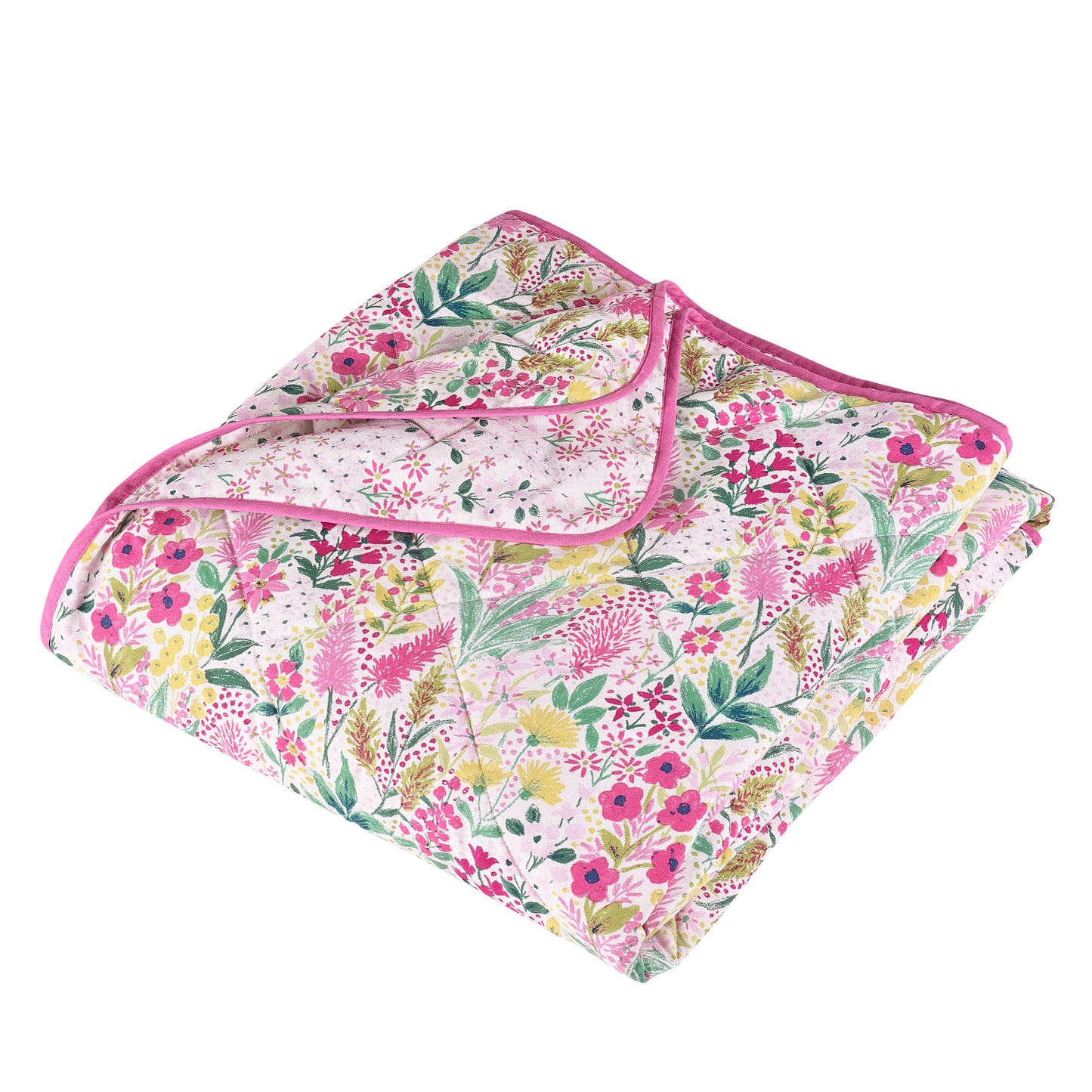 Catherine Lansfield Tilly Floral Bedspread - Pink