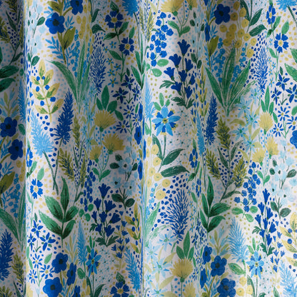 Catherine Lansfield Tilly Floral Eyelet Curtains - Blue