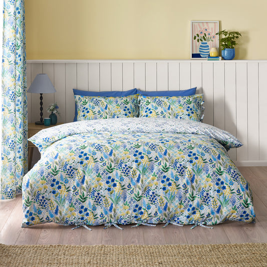Catherine Lansfield Tilly Floral Duvet Cover Set - Blue