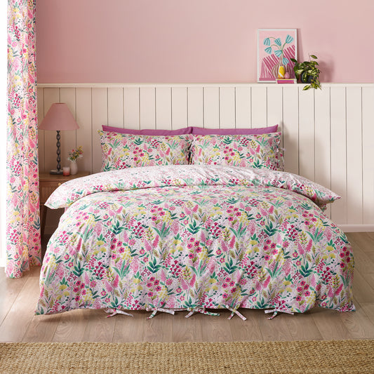 Catherine Lansfield Tilly Floral Duvet Cover Set - Pink