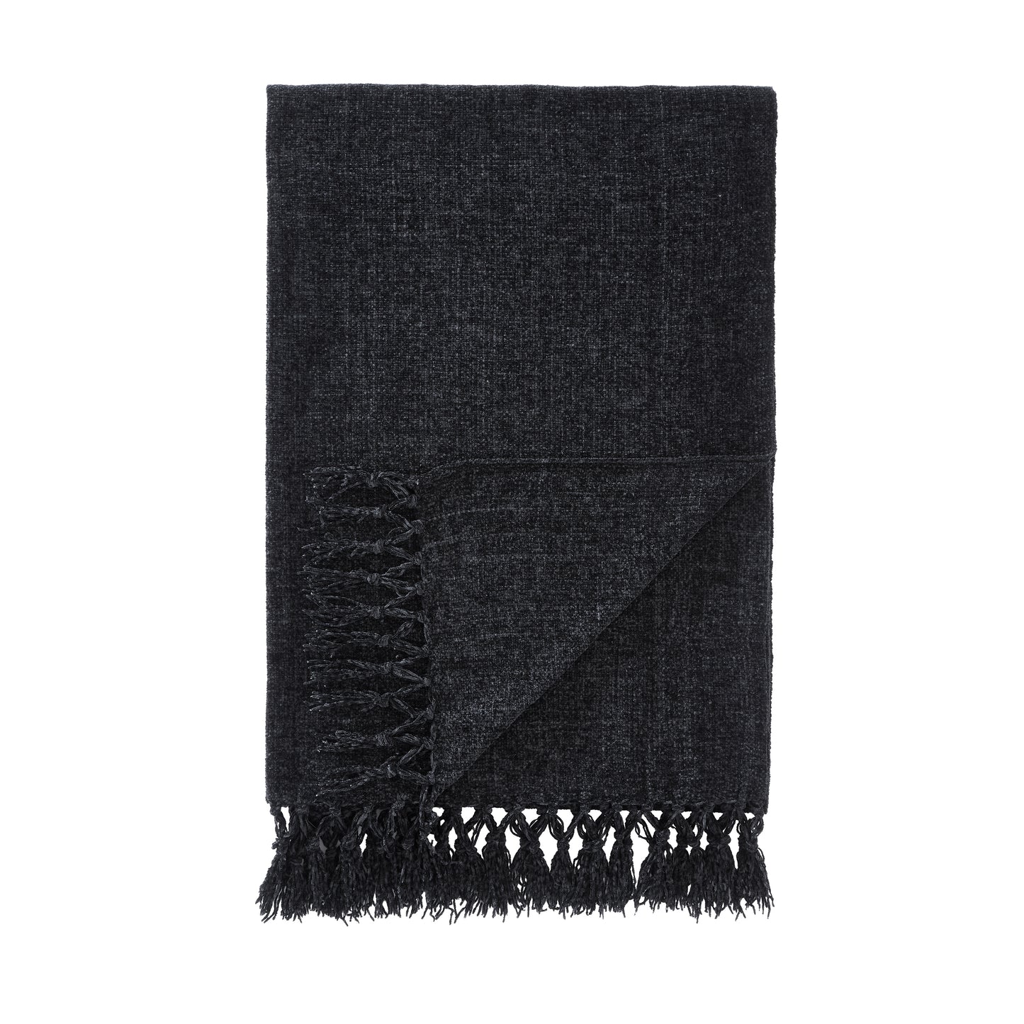 Catherine Lansfield Wilson Plain Chenille Throw - Black