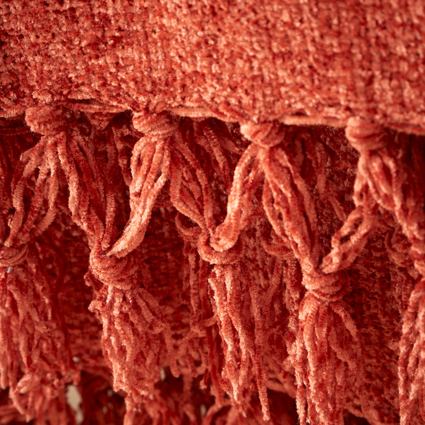 Catherine Lansfield Wilson Plain Chenille Throw - Terracotta