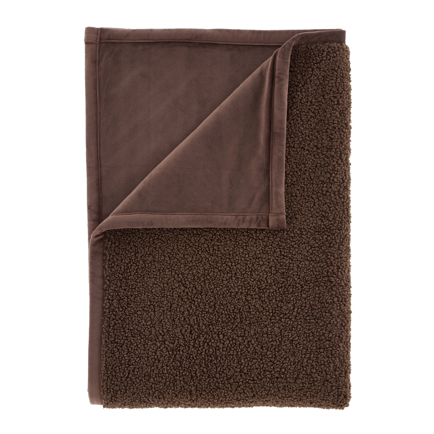 Catherine Lansfield So Soft Velvet Boucle Throw - Chocolate