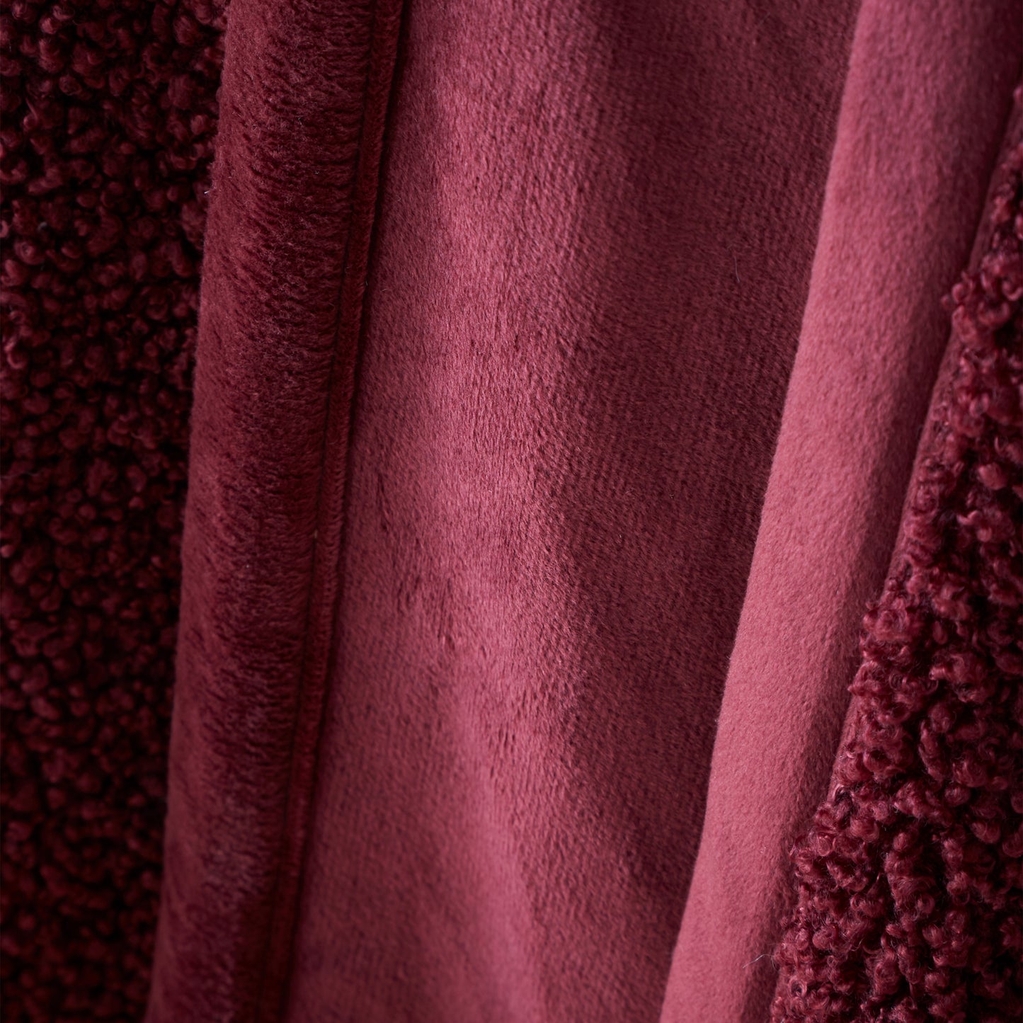 Catherine Lansfield So Soft Velvet Boucle Throw - Damson