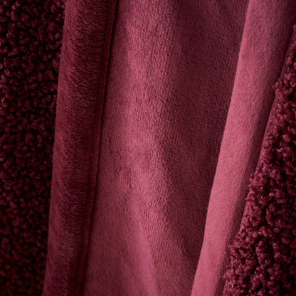 Catherine Lansfield So Soft Velvet Boucle Throw - Damson