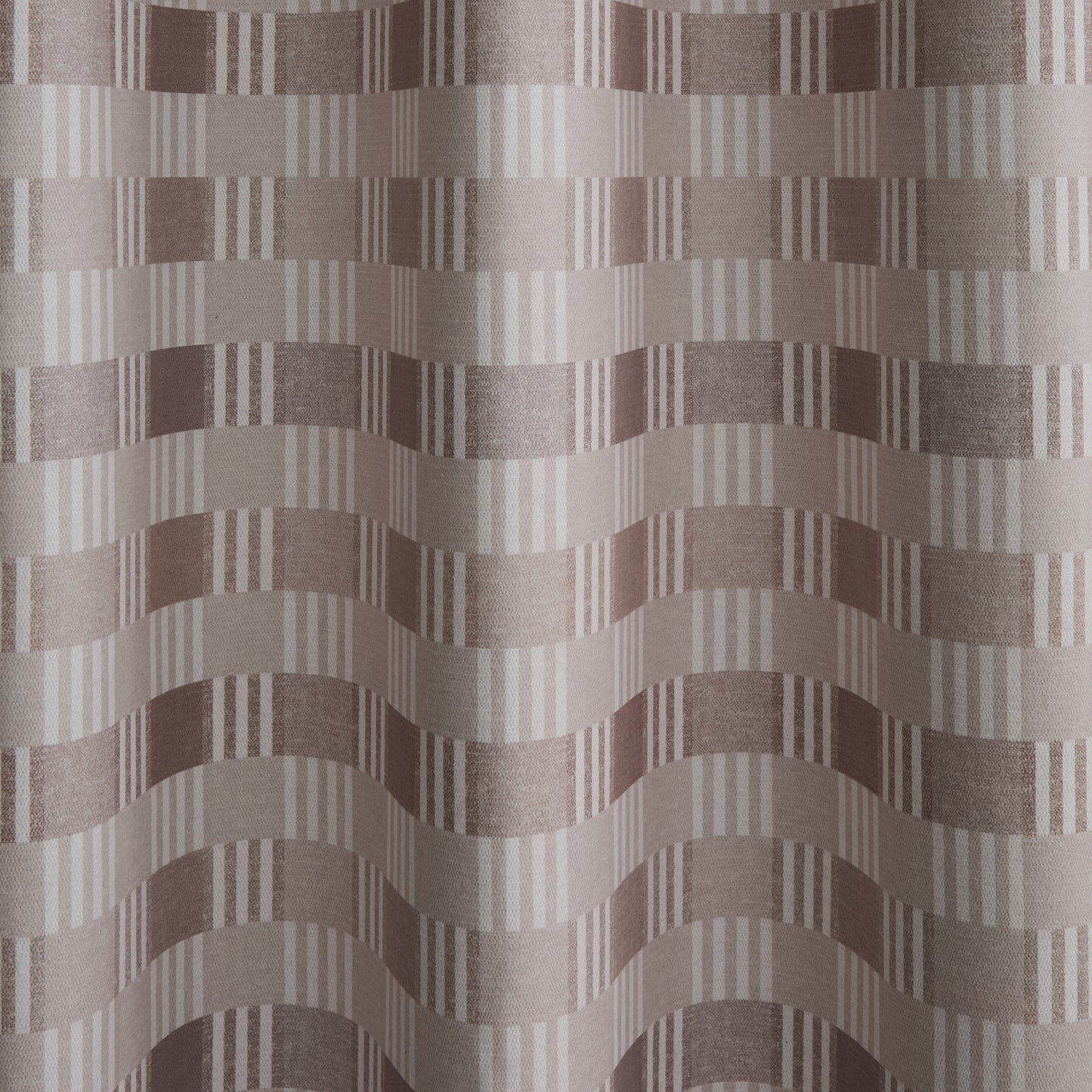 Catherine Lansfield Wilson Check Blackout Thermal Eyelet Curtains - Natural