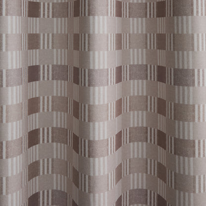Catherine Lansfield Wilson Check Blackout Thermal Eyelet Curtains - Natural