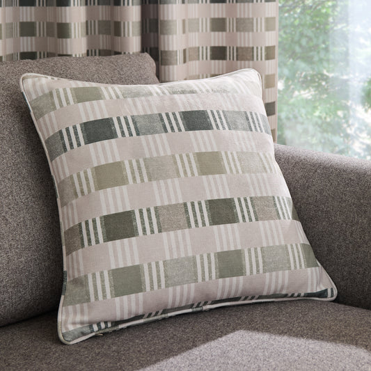 Catherine Lansfield Wilson Check Filled Cushion - Green