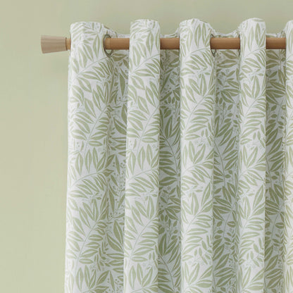 Catherine Lansfield Sorrel Leaf Eyelet Curtains - Green