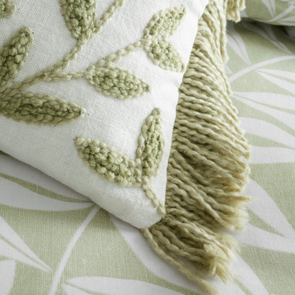 Catherine Lansfield Tufted Sorrel Leaf Filled Cushion - Green