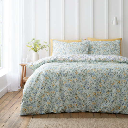 Bianca Ditsy Floral Duvet Cover Set - Green