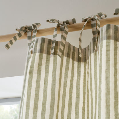 Pineapple Elephant Zanzibar Yarn Dyed Stripe Tie Top Voile Panel - Green